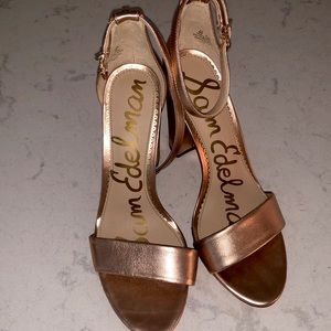 Sam Edelman Yaro ankle strap sandal in rose gold
